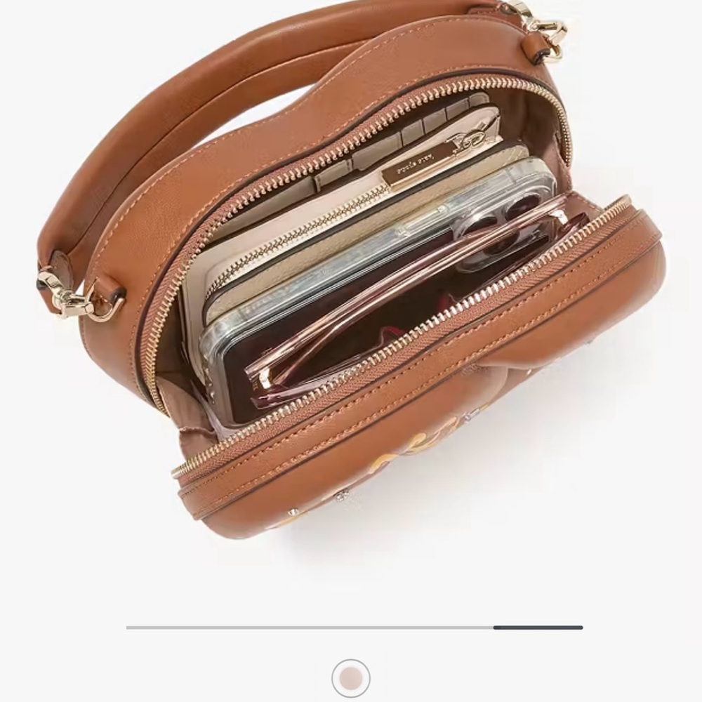Brown Leather Crossbody Bag Kate spade NYC 3D Pretzel Crossbody - Picture 6 of 8